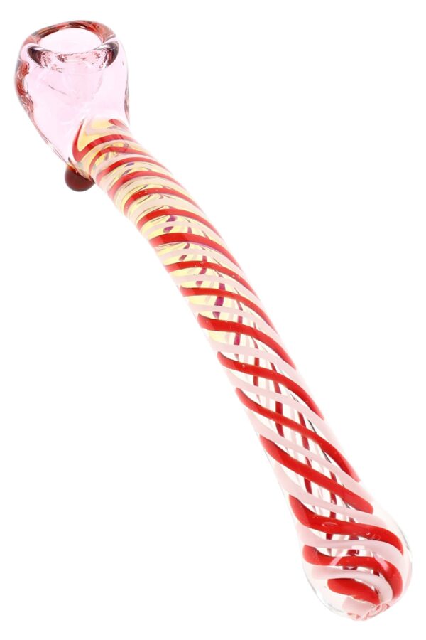 Kush Cargo Swirl Striped Glass Sherlock Pipe