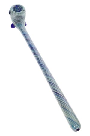 Kush Cargo Silver Fumed Spiral Striped Glass Sherlock Pipe